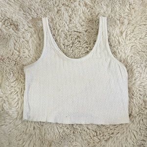 White Ribbed Cropped Tank Women’s S